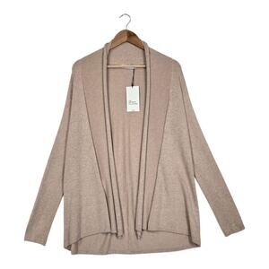 Zara The Knitwear Collection Cardigan L Greige Open Front Long Sleeve